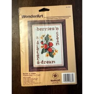 WonderArt berries and cream #5833 cross stitch kit NIP